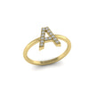 Letter A Ring In Gold Or Silver With Diamonds