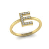 Letter E Ring In Gold Or Silver With Diamonds