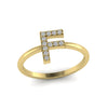 Letter F Ring In Gold Or Silver With Diamonds