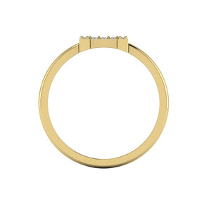 Letter H Ring In Gold Or Silver With Diamonds