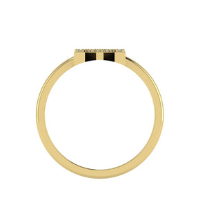 Letter M Ring In Gold Or Silver With Diamonds