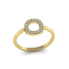 Letter O Ring In Gold Or Silver With Diamonds