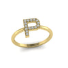 Letter P Ring In Gold Or Silver With Diamonds