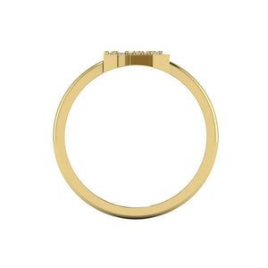 Letter R Ring In Gold Or Silver With Diamonds