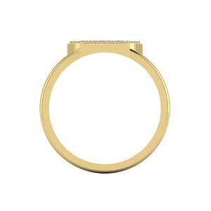 Letter T Ring In Gold Or Silver With Diamonds