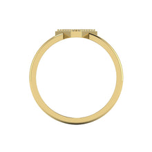 Load image into Gallery viewer, Letter V Ring In Gold Or Silver With Diamonds
