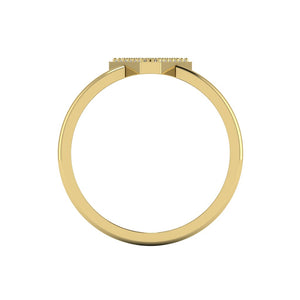 Letter V Ring In Gold Or Silver With Diamonds