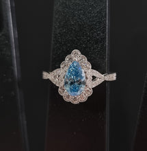 Load image into Gallery viewer, Stunning Vintage Inspired Blue Diamond Ring
