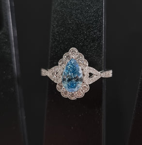 Stunning Vintage Inspired Blue Diamond Ring