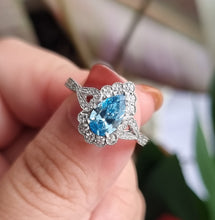 Load image into Gallery viewer, Stunning Vintage Inspired Blue Diamond Ring
