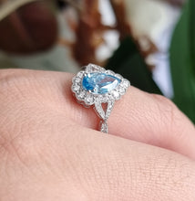 Load image into Gallery viewer, Stunning Vintage Inspired Blue Diamond Ring
