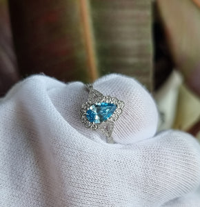 Stunning Vintage Inspired Blue Diamond Ring