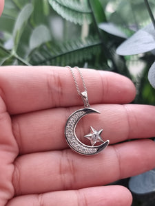 Star and Crescent Pendant with Diamonds | Islam II