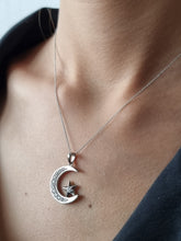 Load image into Gallery viewer, Star and Crescent Pendant with Diamonds | Islam II
