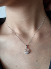 Load image into Gallery viewer, Dual Circle Pendant with Three Round White Diamonds  | Fête Jubilee XVIII
