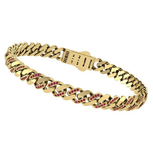 Cuban Style Bracelet with Rubies