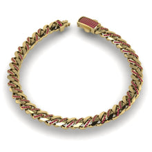 Load image into Gallery viewer, Cuban Style Bracelet with Rubies
