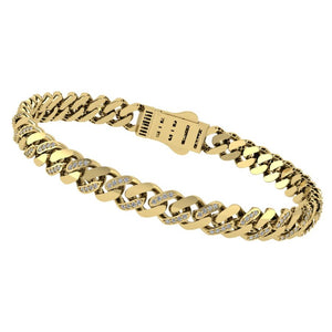 Cuban Style Bracelet with Lab Grown Diamonds