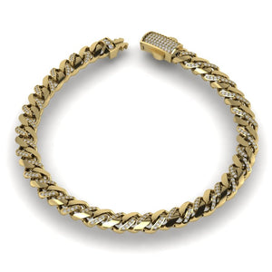 Cuban Style Bracelet with Lab Grown Diamonds