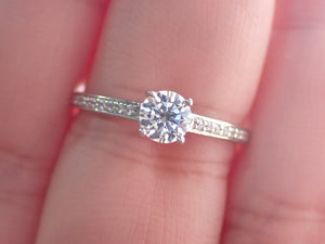 Engagement Ring with Center and Side Round White Diamonds | Fête Matrimony X