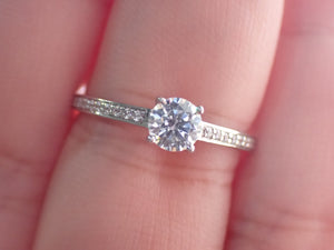 Engagement Ring with Center and Side Round White Diamonds | Fête Matrimony X