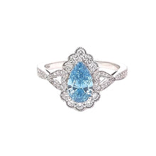 Load image into Gallery viewer, Stunning Vintage Inspired Blue Diamond Ring
