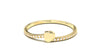 Stackable Ring with Solid Gold Heart Accompanied by Round White Diamonds on the Shank | Mix & Match Duo I