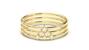 Stackable Ring with a Single Solitaire Round White Diamond | Mix & Match Trio XIII