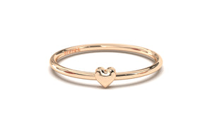 Stackable Ring with a Solid Gold Heart | Mix & Match Trio XIX