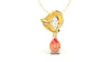 Pendant with Pearshape Orange Sapphire and a White Marquise Diamond | Bloom Flora V