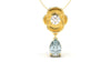 Pendant with Pearshape Aquamarine and a Single Round White Diamond | Bloom Flora VI