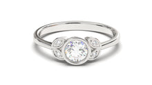 Load image into Gallery viewer, Ring with Center Round Diamond and Round White Diamond Side Stones | Fête Matrimony XXIV
