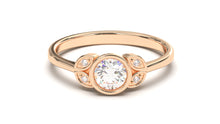 Load image into Gallery viewer, Ring with Center Round Diamond and Round White Diamond Side Stones | Fête Matrimony XXIV
