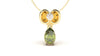 Pendant with Pearshape Green Peridot and Round White Diamond | Bloom Flora XII