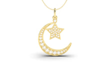 Load image into Gallery viewer, Crescent and Star Diamond Pendant | Islam I
